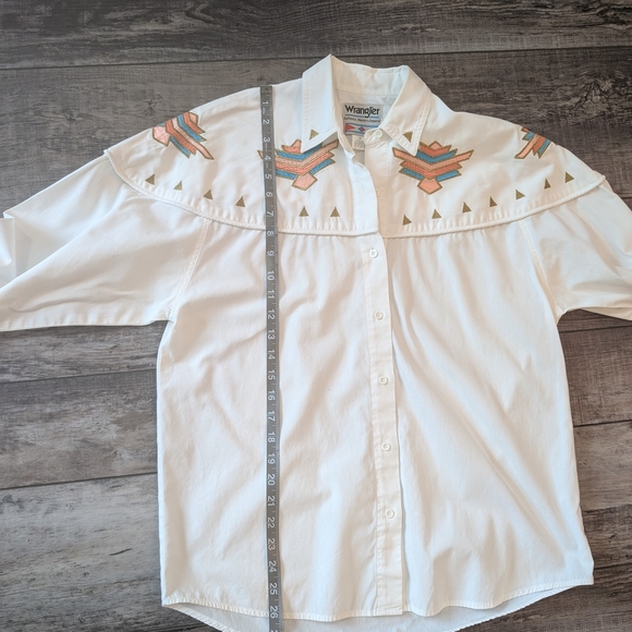 Vintage Wrangler Cream Western Button Down Shirt - Picture 11 of 11
